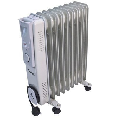 Actiasgear Oil Filled Portable Radiator 2000W Electric Heater 9 Fins 3 Settings Thermostat from B&Q