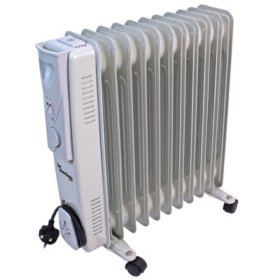 Actiasgear Oil Filled Portable Radiator 2500W Electric Heater 11 Fins 3 Settings Thermostat from B&Q