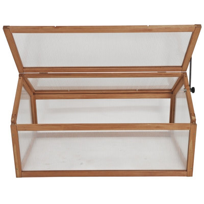 Actiasgear Wooden Cold Frame Greenhouse Polycarbonate Grow House Garden Planter Shelter from B&Q