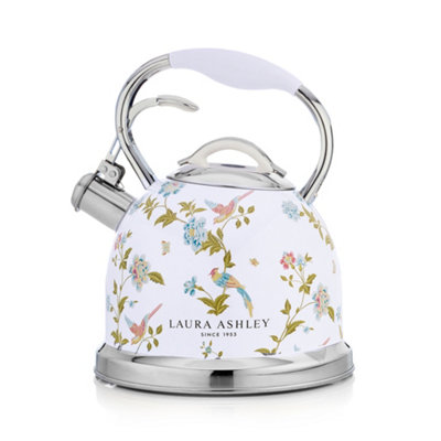 Laura Ashley 2.5L Stove Top Kettle,fast Boil Whistling Kettle For Gas Hob,induction Hob Silicon Coated Cool Handle Camping Kettle from B&Q