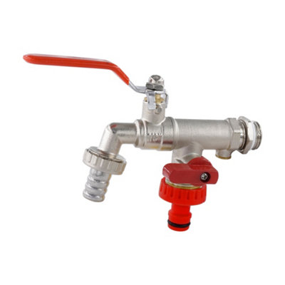 Warmer System Lever Double Outlet  Outside Garden Tap 1/2X3/4X3/4 With Check Valve Psw Tradesuppliers Ltd from B&Q