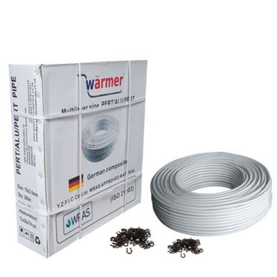 Warmer System 200M Roll 16mm Multilayer Pert Al Pert Pipe + 60mm Pipe Staples Psw Tradesuppliers Ltd from B&Q