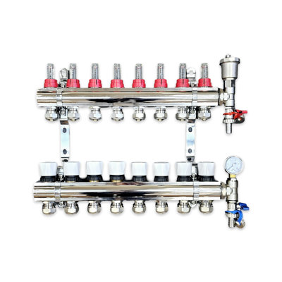 Warmer 8 Port Underfloor Heating Manifold With Pipe Connections 17mm X 3/4 Psw Tradesuppliers Ltd from B&Q