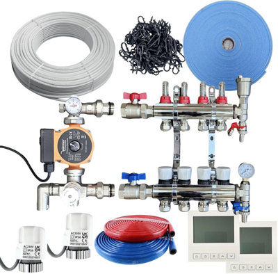 Warmer Wärmer System 45-50Sqm Water Underfloor Heating Kit 2 Room Psw Tradesuppliers Ltd from B&Q