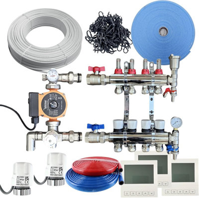 Warmer Wärmer System 45-50Sqm Water Underfloor Heating Kit 3 Room Psw Tradesuppliers Ltd from B&Q