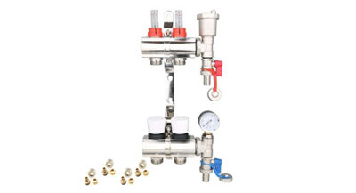 Warmer 2 Port Underfloor Heating Manifold With Pipe Connections 15mm X 3/4 Psw Tradesuppliers Ltd from B&Q