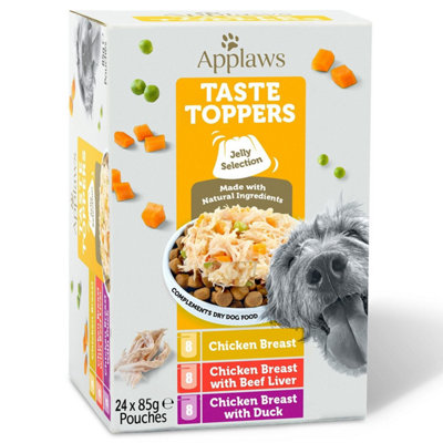 B&Q - 24 X 85G  Taste Toppers Natural Wet Dog Food Pouches Chicken Selection