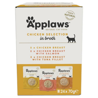 24 X 70G Applaws Natural Wet Cat Food Pouches Chicken Selection In Broth from B&Q