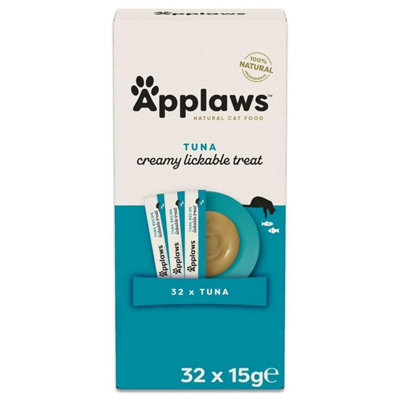 32 X 15G Applaws Tuna Creamy Lickable Cat Treat Sachets Grain Free Puree from B&Q