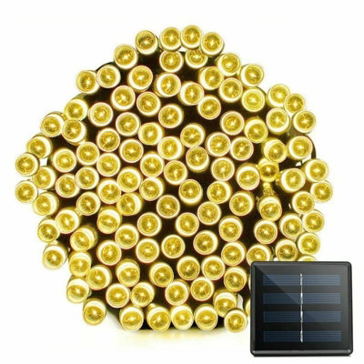 Hsd White 200 Led Warm String Lights (22M) - Solar Power Lights For Christmas, Weddings, And Home Decor 22M