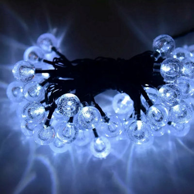 HSD 50 Led Blue & White Crystal Ball Lights (12M)Solar Power Lights For ChristmasWeddingsAnd Home Decor