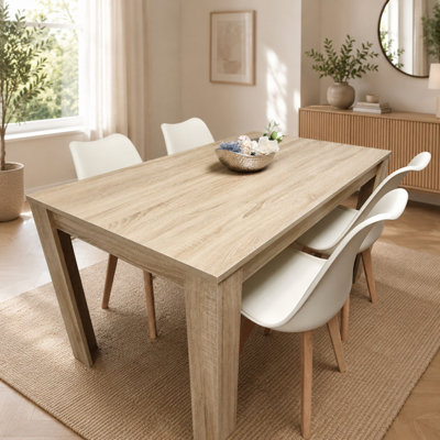Kosy Koala Dining Table And 4 Tulip Chairs Kitchen Wood Oak Effect Table Dining Set Cream