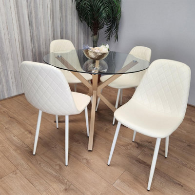 Kosy Koala Forest Round Glass Table + 4 Gem Cream