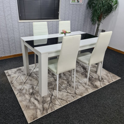 Kosy Koala Kitchen Dining Set For 4 Wooden Dining Table And 4 Chairs Dining Set For 4 White