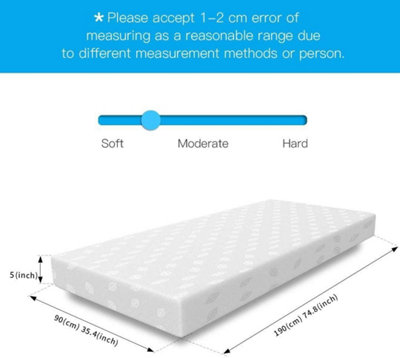B&Q -  Single Bed 3Ft High Quality Memory Foam Mattress