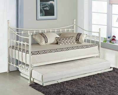 Kosy Koala Daybed With Under Bed Guest Trundle Guest Metal Day Bed 3Ft Single Bed White