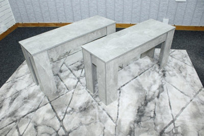 Kosy Koala Modern Stone Effect Dining Bench Only Grey
