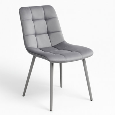 Kosy Koala Kitchen Dining Chairs Set Of 6 Tufted Chairs Velvet Chairs Grey
