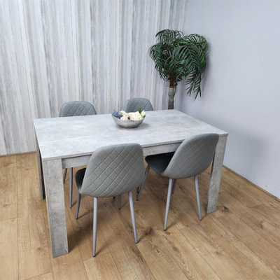 Kosy Koala Dining Table Set With 4 Chair Dining Room And Kitchen Table Set Of 4 Grey