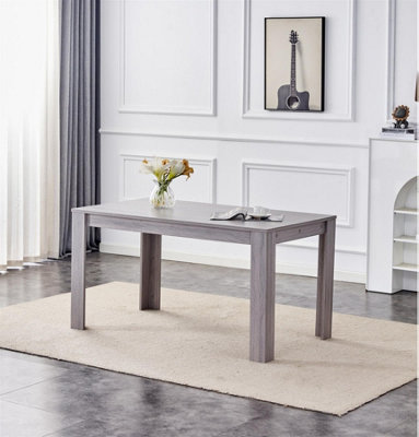 B&Q -  Dining Table Grey Wood Kitchen Place For 4 SeatsDining Table Only (Grey H 75 X L 117 X W 77 Cm)