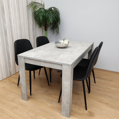 Kosy Koala Modern Dining Table Set With 4 Black Faux Leather Chairs Dining Room Furniture from B&Q