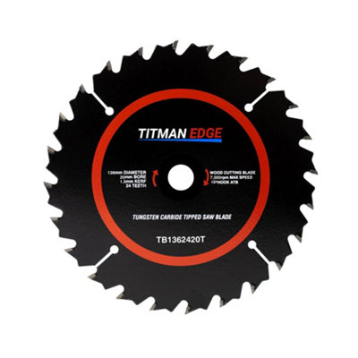 136mm Diameter Tct Saw Blade24 Tooth & 20mm Bore Titman Edge Tb1362420T from B&Q