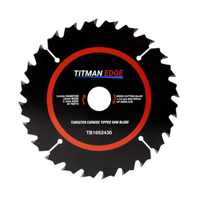165mm Diameter Tct Saw Blade24 Tooth & 30mm Bore Titman Edge Tb1652430 from B&Q