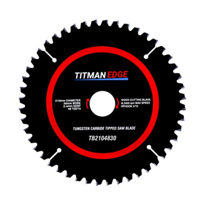 210mm Diameter Tct Saw Blade48 Tooth & 30mm Bore Titman Edge Tb2104830 from B&Q
