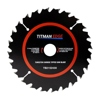 215mm Diameter Tct Saw Blade24 Tooth & 30mm Bore Titman Edge Tb2152430 from B&Q
