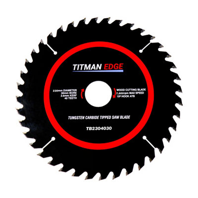 230mm Diameter Tct Saw Blade40 Tooth & 30mm Bore Titman Edge Tb2304030 from B&Q