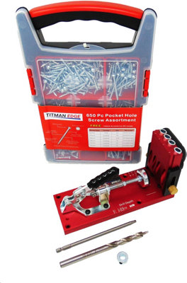 B&Q - 4 Port Pocket Hole Jig With 650 Assorted Screws  Sphjcase