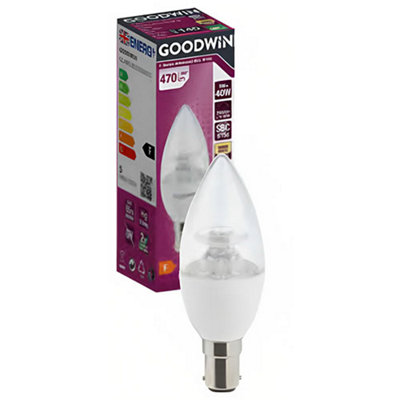 Goodwin  Candle Clear E14 260D 5W/40W 470Lm Dimmable Ra90 6500K Led Lamp from B&Q
