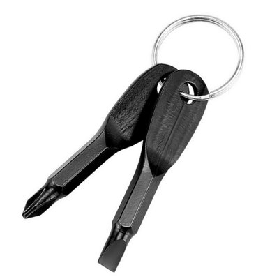 B&Q -  Screwdriver Keyring Mini Flathead & Phillips Set With Rust-Resistant Coating
