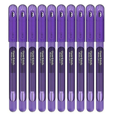 Accessotech 10X Paper Mate Inkjoy 0.7mm Gel Pens Purple Smooth Writing Quick-Dry Pack from B&Q