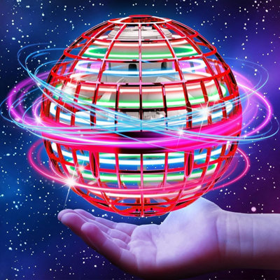 Accessotech Orbball Flying Spinner Mini Drone Hand Controlled Hover Ball Rgb Led Usb Rechargeable Boomerang Toy Age 6 Years