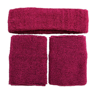 Accessotech Purple Sports Sweat Band Wristband And Headband Set High Absorbency For GymRunningAnd Sports Activities from B&Q