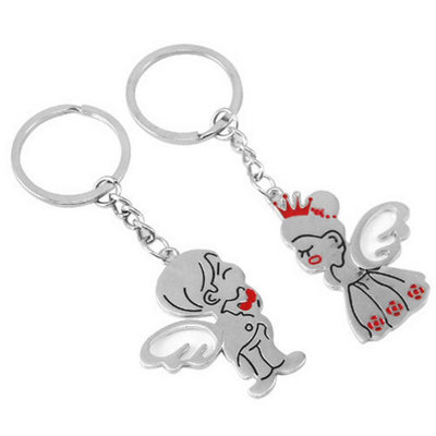 Accessotech Angel Kiss Keyring Set Magnetic Couples Keyrings Silver Decorative Design For Keys And Bags from B&Q
