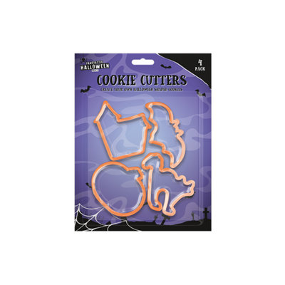 Accessotech Pack Of 4 Orange Halloween Cookie Cutters For Baking Fondant Craft Projects And Party Treats from B&Q