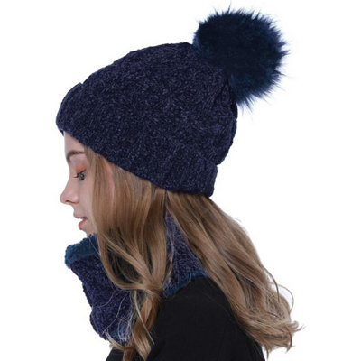 Accessotech Blue Tacobear Knitted Beanie Bobble Hat Warm Winter Outdoor Headwear from B&Q