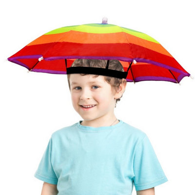 Accessotech Rainbow Umbrella Hat Hands Free Waterproof Festival Rain And Sun Protection from B&Q