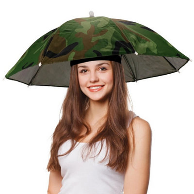 Accessotech Camouflage Umbrella Hat Hands Free Waterproof Outdoor Rain And Sun Protection from B&Q