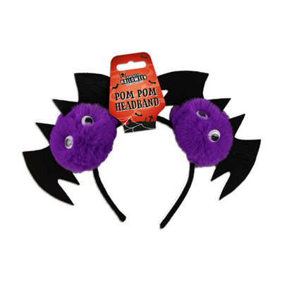 Accessotech Halloween Bat Pom Pom Headband Cute Spooky Party Costume Accessory from B&Q