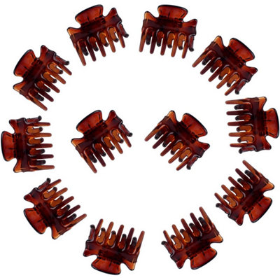 Accessotech Brown Plastic Bulldog Hair Clips 3Cm Pack Of 12 Styling Accessories from B&Q
