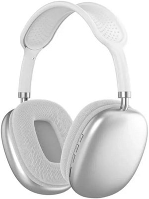 Accessotech White Over Ear Bluetooth Wireless Headphones Adjustable Foldable Headset