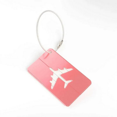Accessotech Pink Metal Luggage Tag For Bags And Suitcases Aluminium Travel Id Label from B&Q