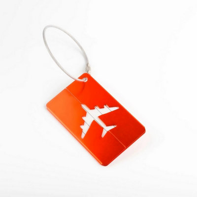 Accessotech Orange Metal Luggage Tag For Travel Bag Labeling Aluminium Id Label from B&Q