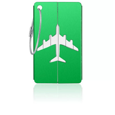 Accessotech Green Metal Luggage Tag Aluminium Travel Bag Id Card Suitcase Label from B&Q