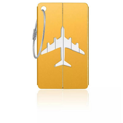 Accessotech Gold Metal Luggage Tag Aluminium Suitcase Id Label Travel Accessories from B&Q