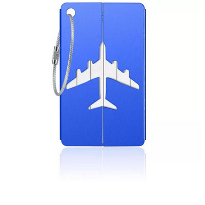 Accessotech Blue Metal Luggage Tag For Suitcases And Bags Aluminium Travel Id Label from B&Q