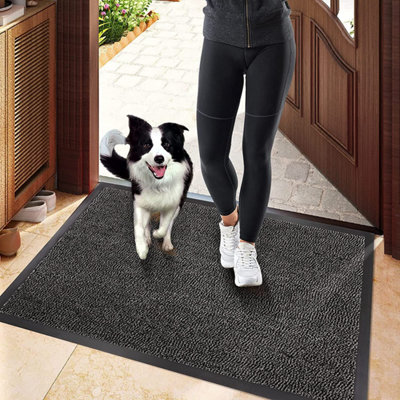 B&Q -  Tufted 40X60Cm Door Mat Soft Absorbent Indoor Entrance Floor Mat Non Slip